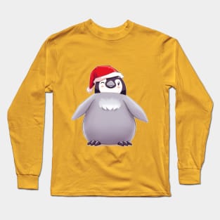 Santa Emperor Penguin Chick (Plain) Long Sleeve T-Shirt